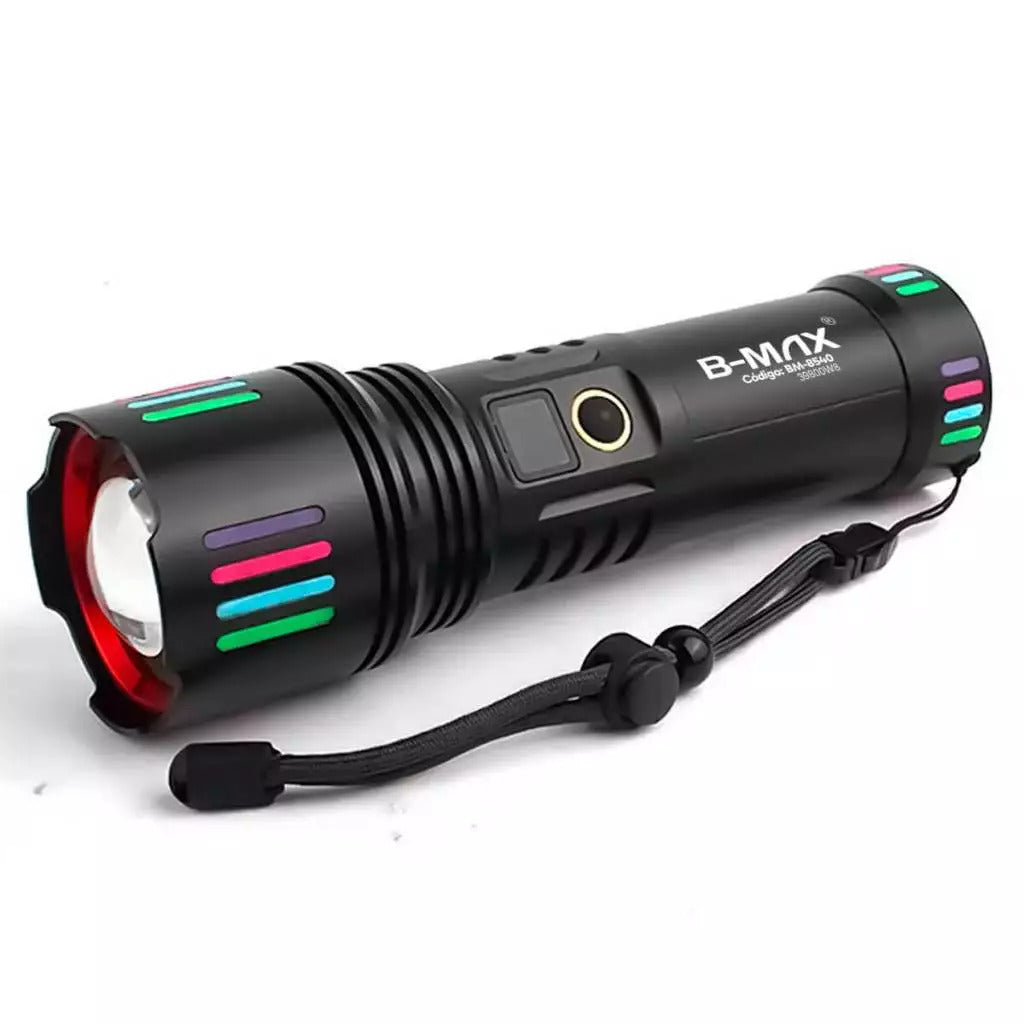 Lanterna LED 36000 Lúmens Recarregável USB Bivolt - BM-8540