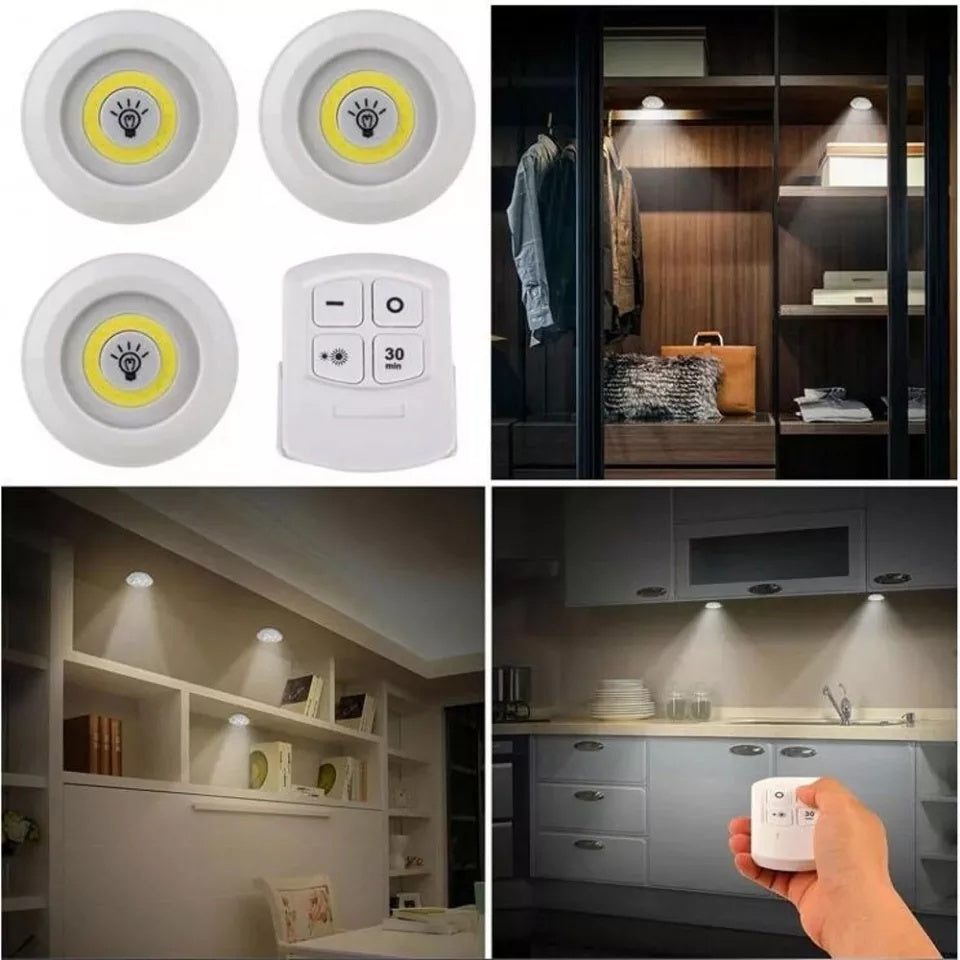 Kit 3 Lâmpadas de Led - Sem fio com Controle Remoto (ÚLTIMAS UNIDADES)