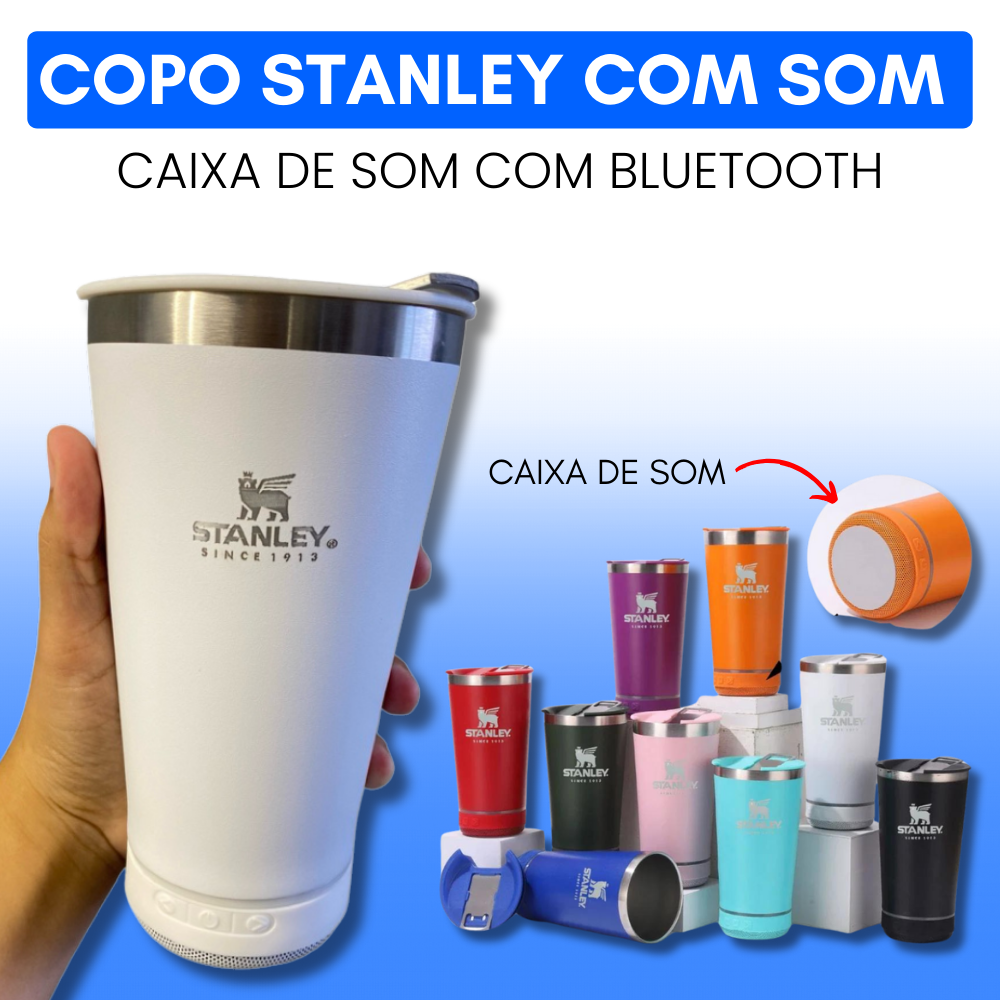 Copo Stanley Térmico Com Caixa de Som Bluetooth - Cores Sortidas (ÚLTIMAS UNIDADES)