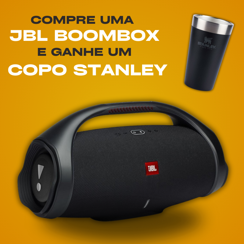 Combo Mini JBL Boombox + Copo Stanley (ÚLTIMAS UNIDADES)