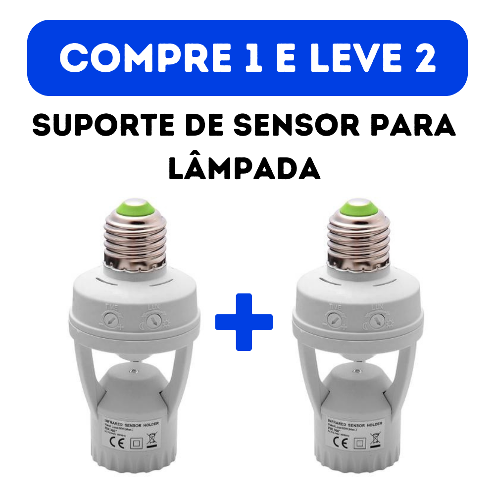 Sensor de Movimento Para Lâmpada Bivolt (COMPRE 1 E LEVE 2)