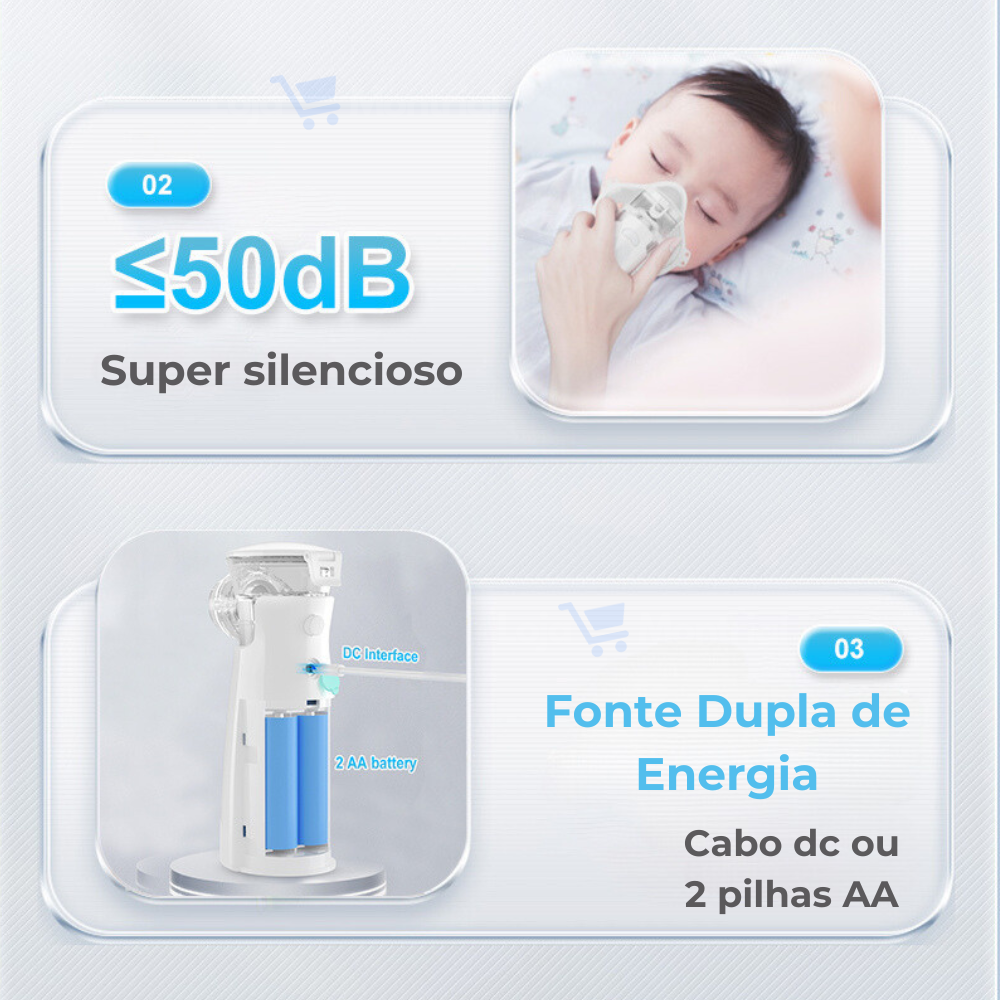 Inalador Nebulizador Montrial © - Portátil e Ultra Silencioso