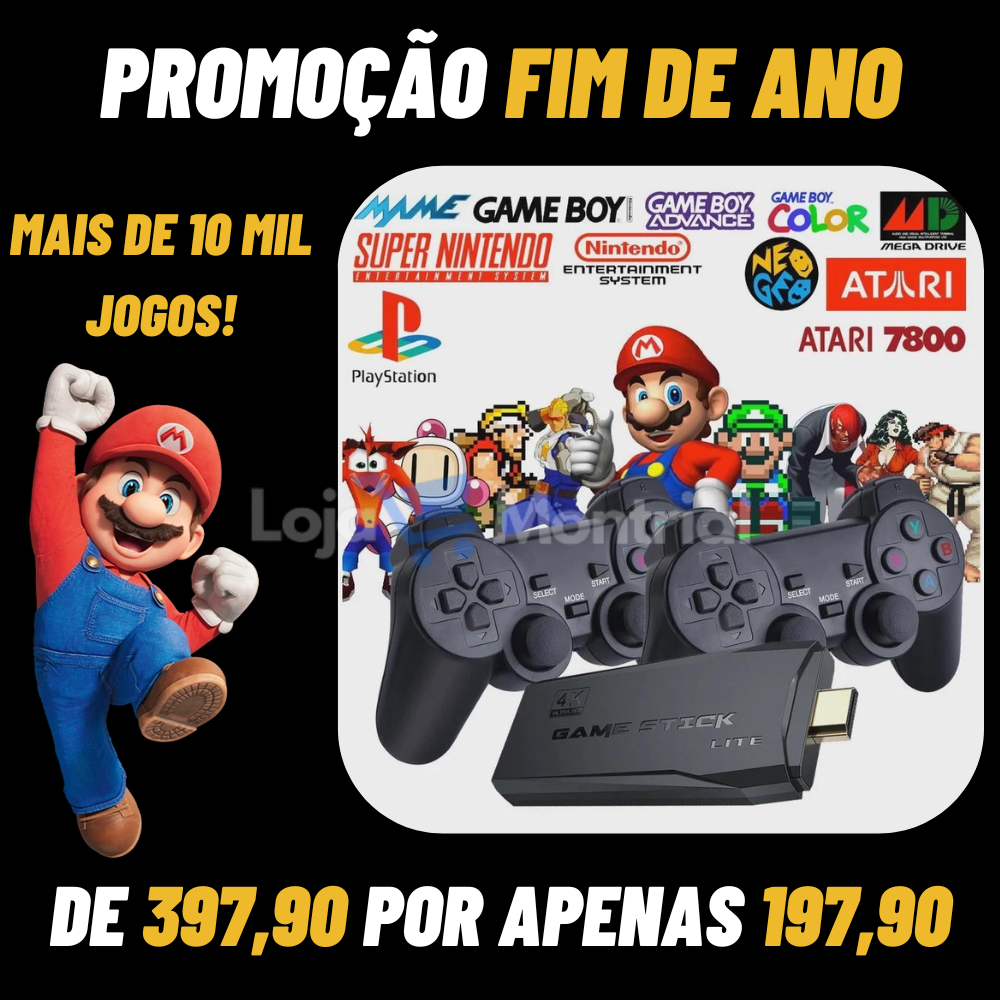 VideoGame Stick Retrô 10 Mil Jogos + Brinde (ÚLTIMAS UNIDADES)