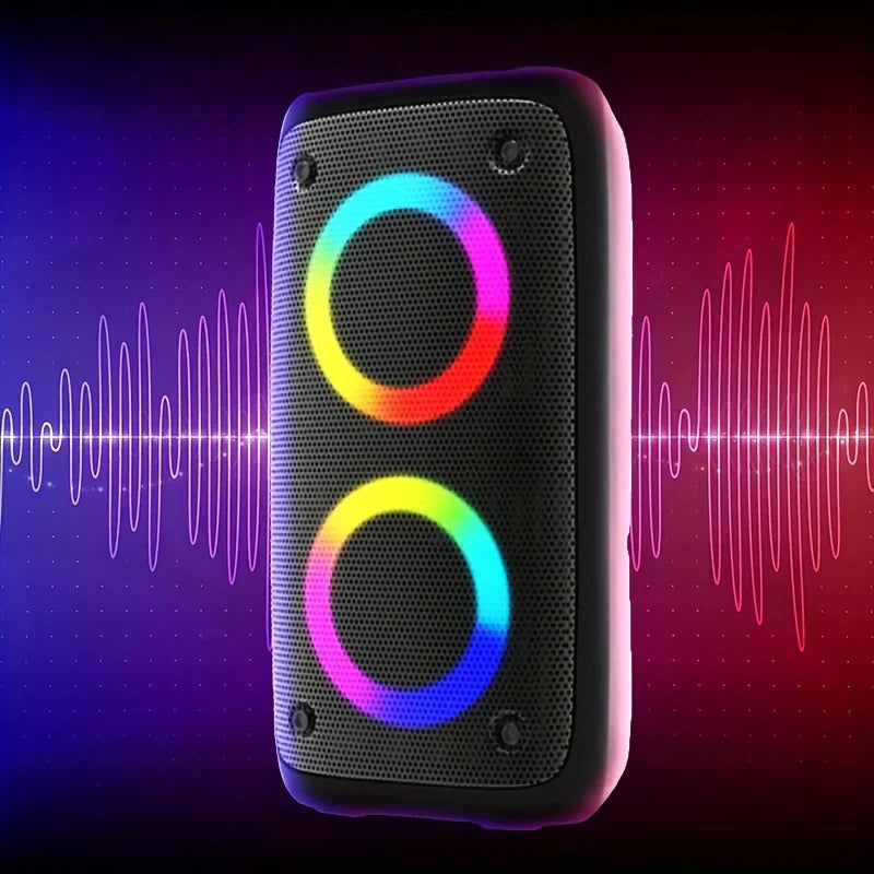 Caixa De Som Amplificada Portátil LED RGB Bluetooth USB (ÚLTIMAS UNIDADES)
