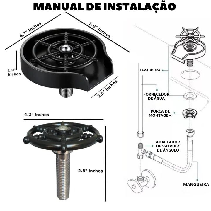 Cup Washer ™ / Lavadoura de Copos de Alta Pressão para Cozinha