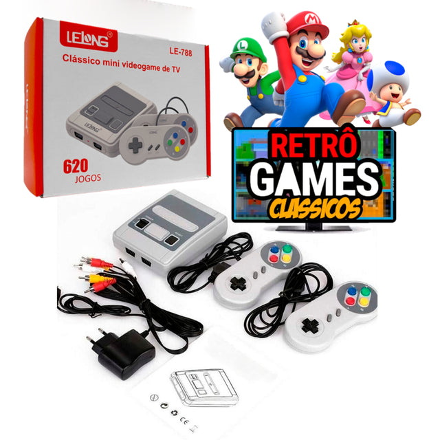 Vídeo Game Super Mini 620 Jogos + 2 Controles (ÚLTIMAS UNIDADES)