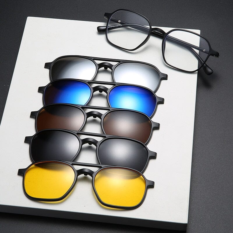 Óculos de Sol Multicor 6 em 1 + PORTA ÓCULOS INCLUSO