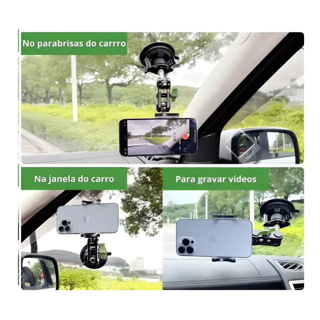 Braço De Telefone Articulado Giro 360° Para Carro - FRETE GRÁTIS!