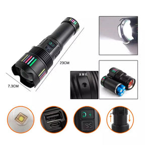 Lanterna LED 36000 Lúmens Recarregável USB Bivolt - BM-8540