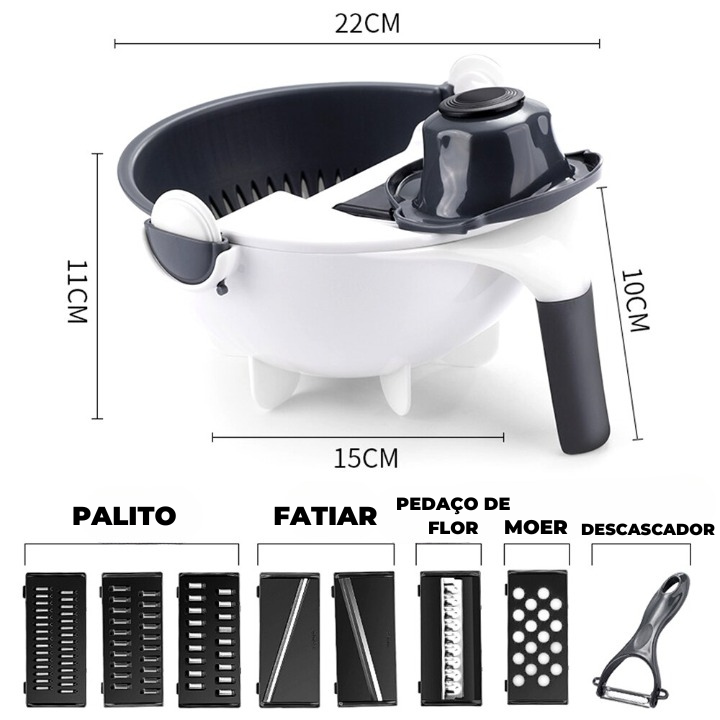 RalaFácil ™ / Ralador de Alimentos Multifuncional Com Drenagem