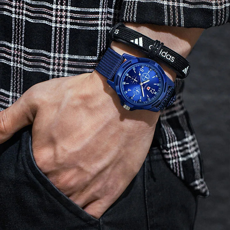 Relógio Masculino com Pulseira de Nylon - [ÚLTIMAS UNIDADES]