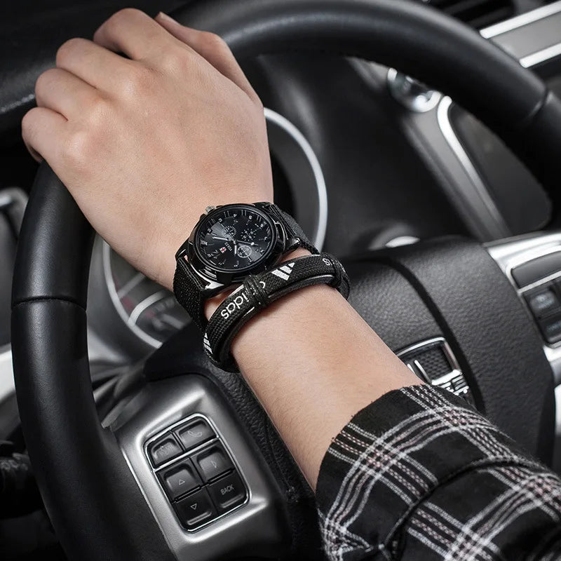 Relógio Masculino com Pulseira de Nylon - [ÚLTIMAS UNIDADES]