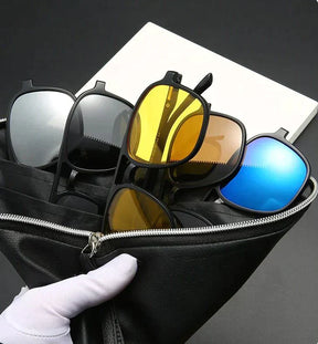 Óculos de Sol Multicor 6 em 1 + PORTA ÓCULOS INCLUSO