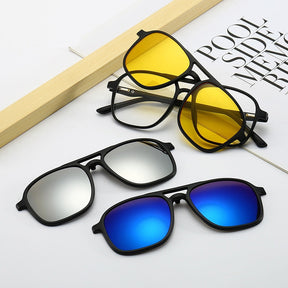 Óculos de Sol Multicor 6 em 1 + PORTA ÓCULOS INCLUSO
