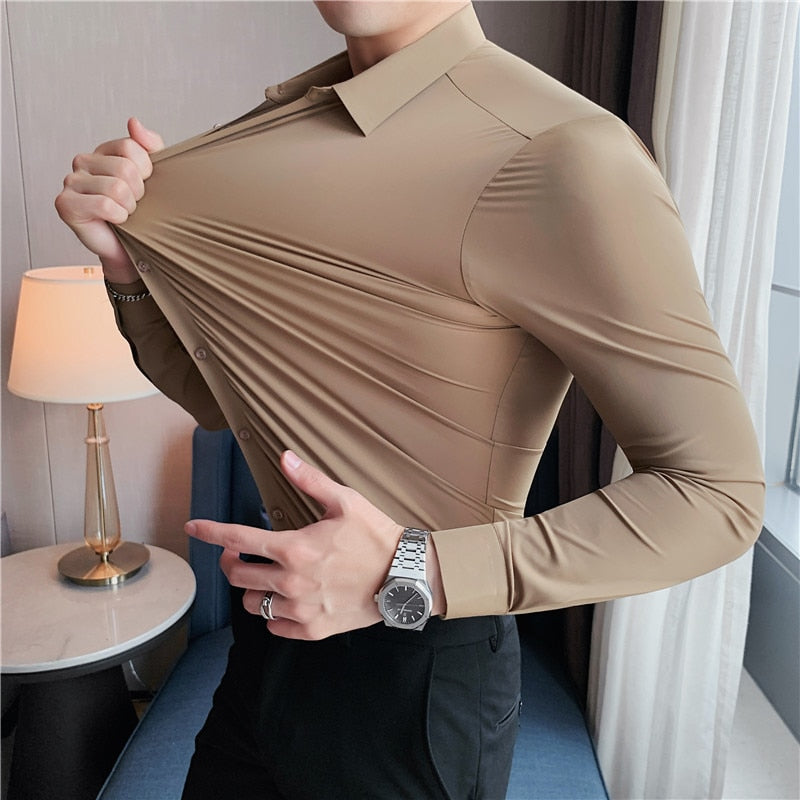 Camisa Social Elastica Masculino