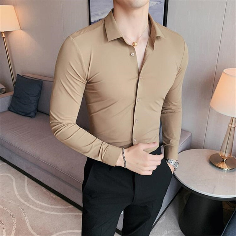Camisa Social Elastica Masculino