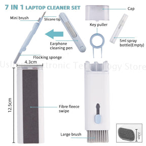Kit Limpeza 7 em 1 - (Teclado,Celular,Fone,Telas e Etc)